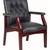 Office Chairs in black pleather & diamond tuck w/Magahony wood trim 1 thumbnail
