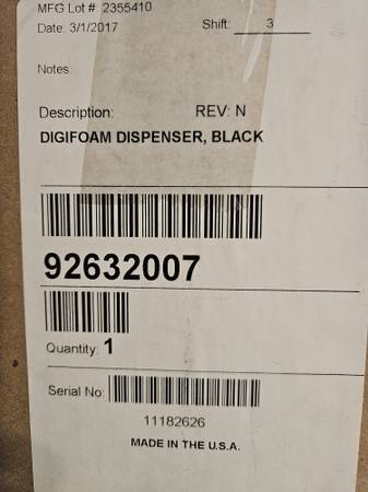 SOAP/HAND DISPENSER DIGIFOAM ECOLAB BLACK 92632007-NEW 1