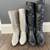 2 Pairs Of Ladies Leather Boots-Grey & Black Size 5 1/2; 9 West Brand 1 thumbnail