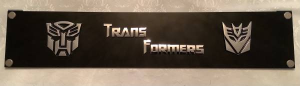 TRANSFORMERS CUSTOM MADE PLAQUE SIGN HANGING 30 X 6 “ONE OF A KIND” 1
