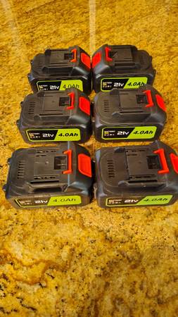 6 Tool Rechargable Batteries .NEW. 21Volt (Dewalt) 1