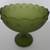 Green Glass Stemmed Bowl, 8" Diameter 1 thumbnail