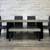 Rustic dining set gray & black stripe- delivery available 9 thumbnail