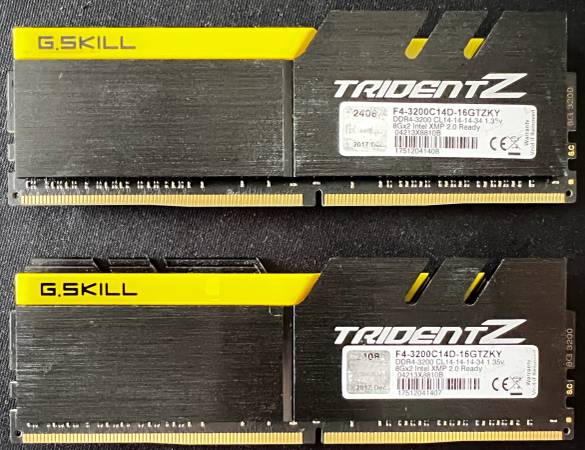 Excellent Gskill Trident Z DDR4 3200 16GB CL14 Samsung BDie kit 1