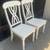 Pair of White Wood Lattice Back Dining Chairs 3 thumbnail