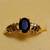 Vintage Natural Oval Sapphire in 14K Gold Ribbed Step Ring Mounting 14 thumbnail
