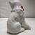 Vintage Porcelain Ceramic 6.75" White Cat Statue-Green Eyes Red Ribbon 5 thumbnail