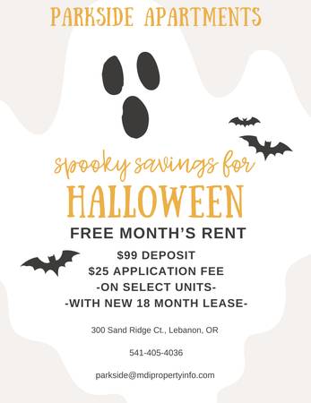 1 Come See Parkside Apartments Today for some SCARY Good Offers! 1