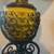 Victorian Canary Yellow Oil Lamp with Wrought Iron Base 60s 70s Metal 3 thumbnail