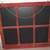 Rustic painted red frame windowpane window wall hanging mirror 28"x25" 9 thumbnail