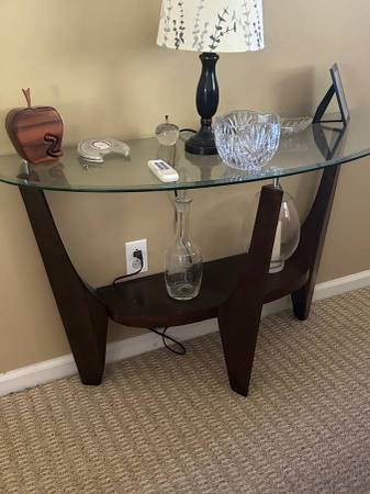 Wood and glass end table 1