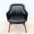 Vintage Mid-Century Modern Black Naugahyde & Walnut Executive Armchair 7 thumbnail
