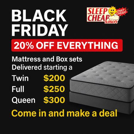 20% Off Brand New Twin Mattresses – Black Friday Event 1