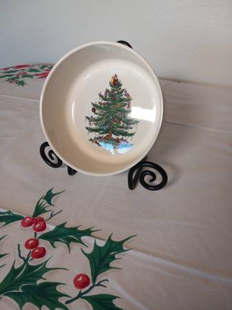 Spode Christmas Tree  7" Souffle Dish England, Oven To Table, MINT! 1