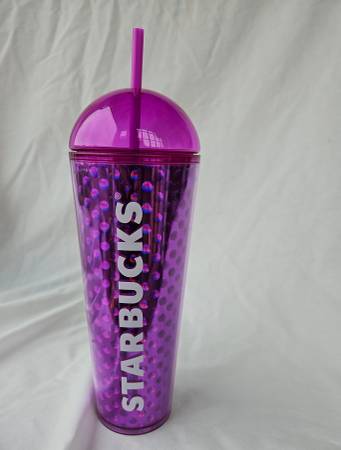 Starbucks Summer 2024 Purple Holographic Dots Dome Lid New 1
