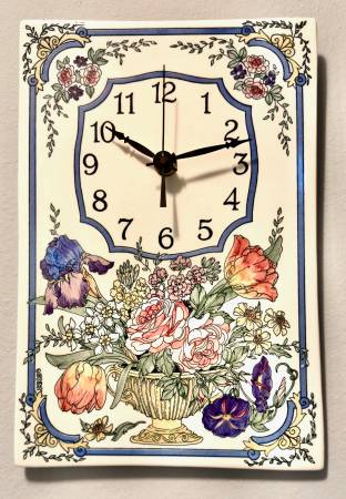 Santa Barbara Ceramic Design Wall Clock, battery operated. 1