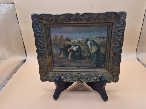 The Gleaners Vintage Gold Plastic Frame Rural Farm Harvest Scene Wall 1