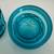 Vintage L E Smith Peacock Blue Moon and Stars 5” Canister 9 thumbnail