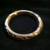 Vintage Brass Repousse Flower Bangle Bracelet 1 thumbnail