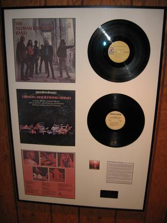 SIGNED: THE ALLMAN BROS. BAND MUSIC ART- DUAL ALBUMS 1969 & 1975 1