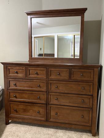 Ten Drawer Mirror Dresser in Tuscan 1