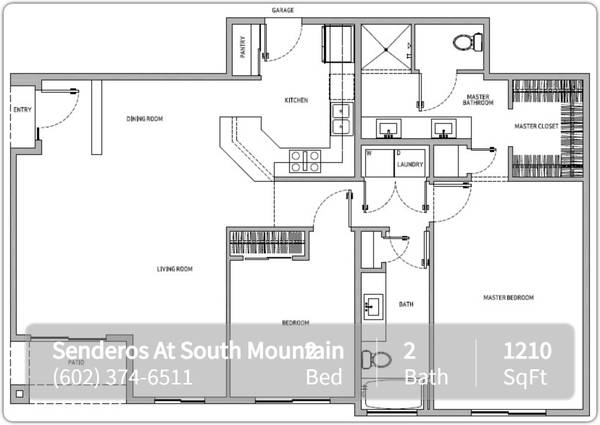 $1,998 / 2br - 1210ft2 - This deal won't last long! Gorgeous 2 bed, 2 bath! Prime location. (Phoenix - On South Mountain)64024826311042120
