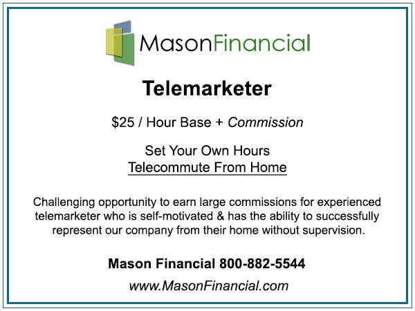 ★Telemarketer★ - $25 /hr Base + Comm - Home-based - Flexible Hours 1