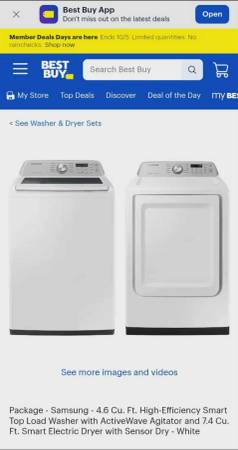 Almost brand new washer and dryer Samsung elite 1