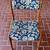 Set of 4 Mid Century Danish Teak Blue/White Floral Dining Chairs 11 thumbnail