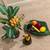 hand-painted palm tree, fruit, and parrot from Indonesia 1 thumbnail