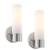 PAIR OF MODERN BRUSHED NICKEL/FROSTED GLASS SCONCE LIGHTS - ALLNEW 1 thumbnail
