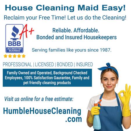 HumbleHouseCleaning.com - House Cleaning Maid Simple! WEST OF ORLANDO 1