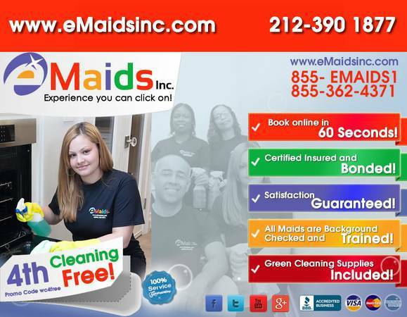 WEEKLY/BIWEEKLY/ ONE TIME /OFFICE CLEANING  /CALL NOW 855 -EMAIDS 1 1