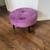 Purple Velvet Round Ottoman 1 thumbnail
