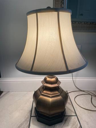 Brass Table Lamp With White Lampshade-Vintage - $25 (Columbia, MO)63471025826049120