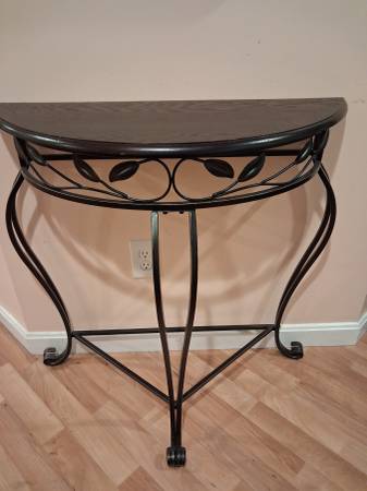 Table half round console coffee side entry way 1