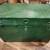 **Large painted Green metal steamer trunk WITH SOLID WOOD BIN** 1 thumbnail