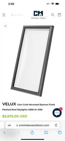 Velux (non vent) skylight 4896 and 4896 1