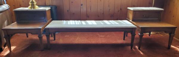 Beautiful Antique End Tables and Coffee Table Set 1