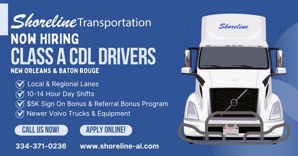 Class A CDL Driver (local/regional): $5K Sign On Bonus! 1