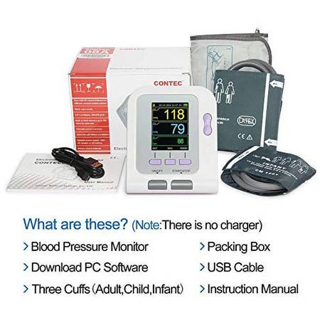 Used CONTEC Fully Automatic Blood Pressure Monitor Upper Arm Cuff 1