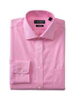 *** NEW Ralph Lauren Men' s Regular Fit Ultra Flex Gingham Dress Shirt 1