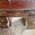 Vintage brown solid wood double pedestal desk 3 thumbnail