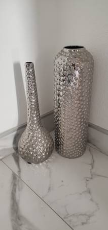 Vases 2 Ceramic Chrome 1