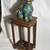 1960s Large Chinese Cloisonne Enamel Foo Dog & Ornate Wood Table 2 thumbnail