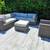 New Sunbrella 7 Piece Outdoor Patio Wicker Furniture Modular Gray HDPE 9 thumbnail