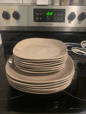 Like New -  Grey glass Plates 1