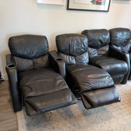 Leather Recliners (2 electric, 2 manual) (Price per chair) 1