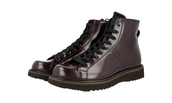 PRADA Leather Combat Boots - Brown - Mens US 10.5 - New! 1