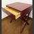 (2) Red Campaign End Table. Modern X-Base Side Table with Drawer and M 2 thumbnail